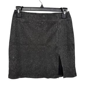 Mable Black Glitter Mini Skirt